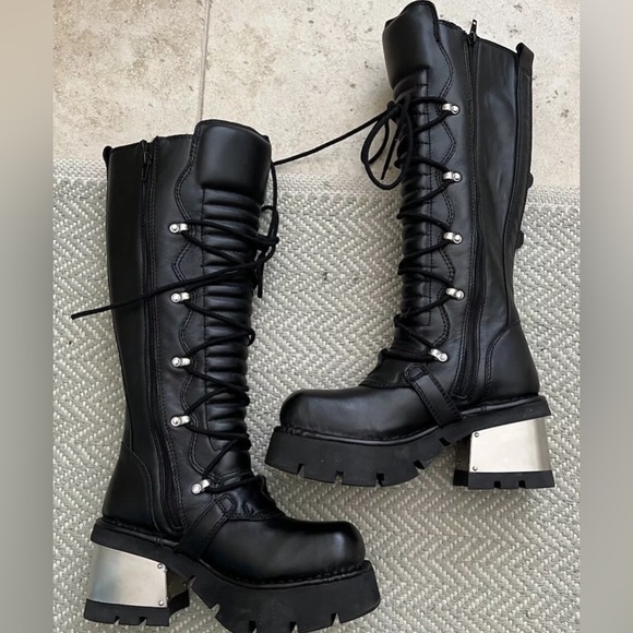 Jeffrey Campbell Gakactix B Platform Buckle Knee High Boots $400 - Picture 6 of 14